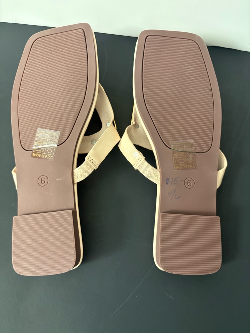 Gold-Accent Nude Slide Sandals - Picture 5 of 6